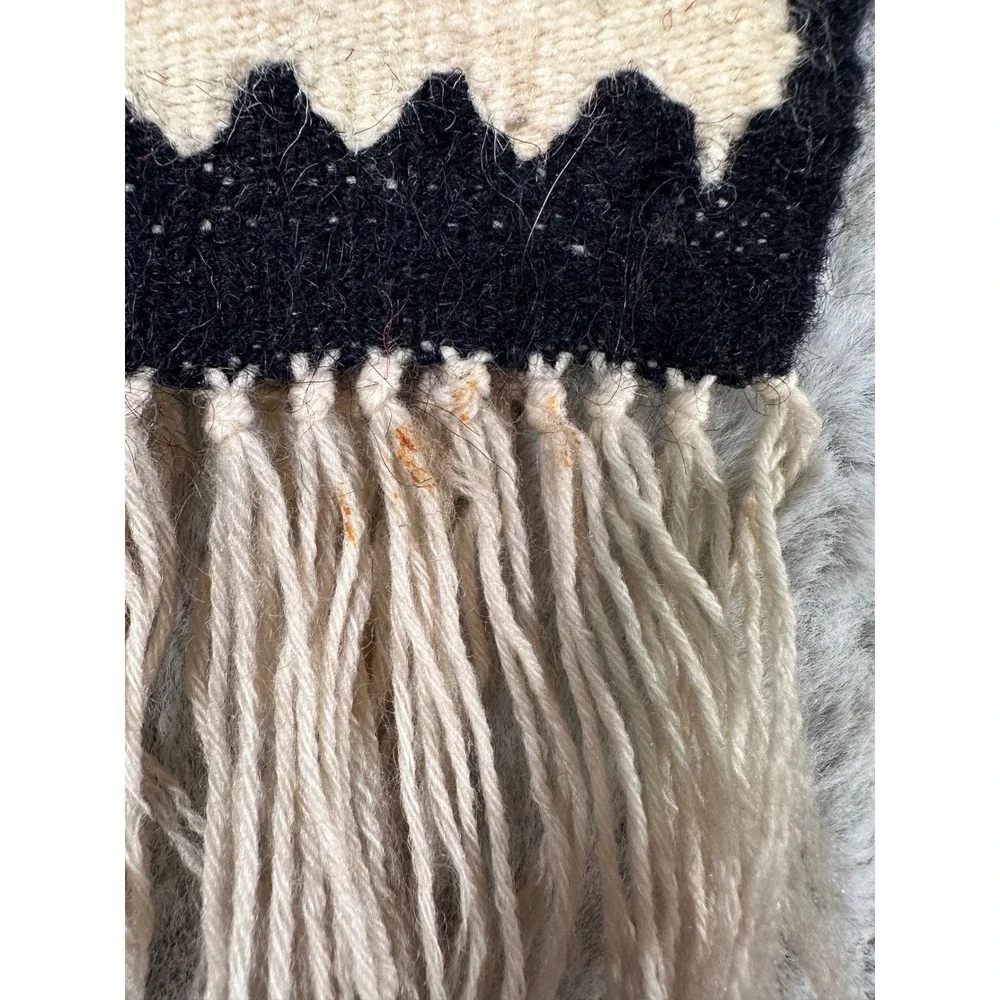 Table Runner  Southwestern Wool Kilim Geometric Fringe 39in